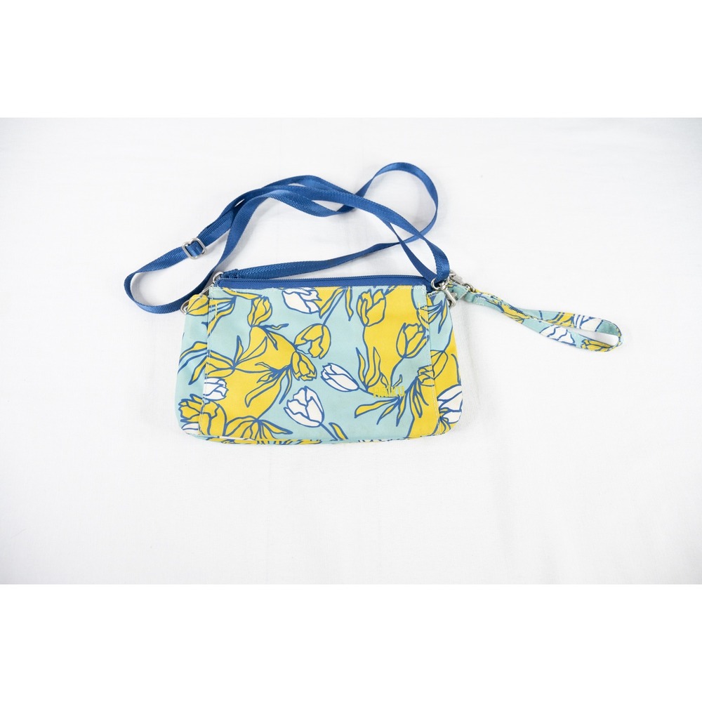 Haiku Stride Crossbody Wristlet Bag Womens Small Blue Yellow‎ Floral RFID